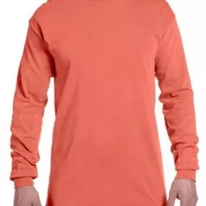 COMFORT COLORS LONG SLEEVE T-SHIRT (6014) ADULT SIZE - SALMON - NEW - BLANK